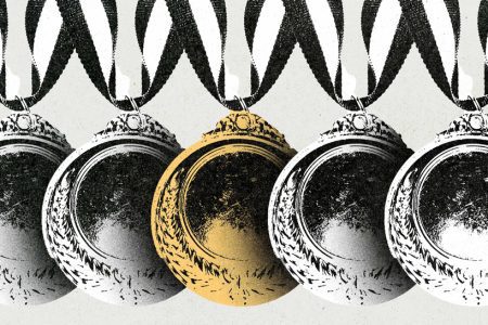 graphic of gold and silver medals